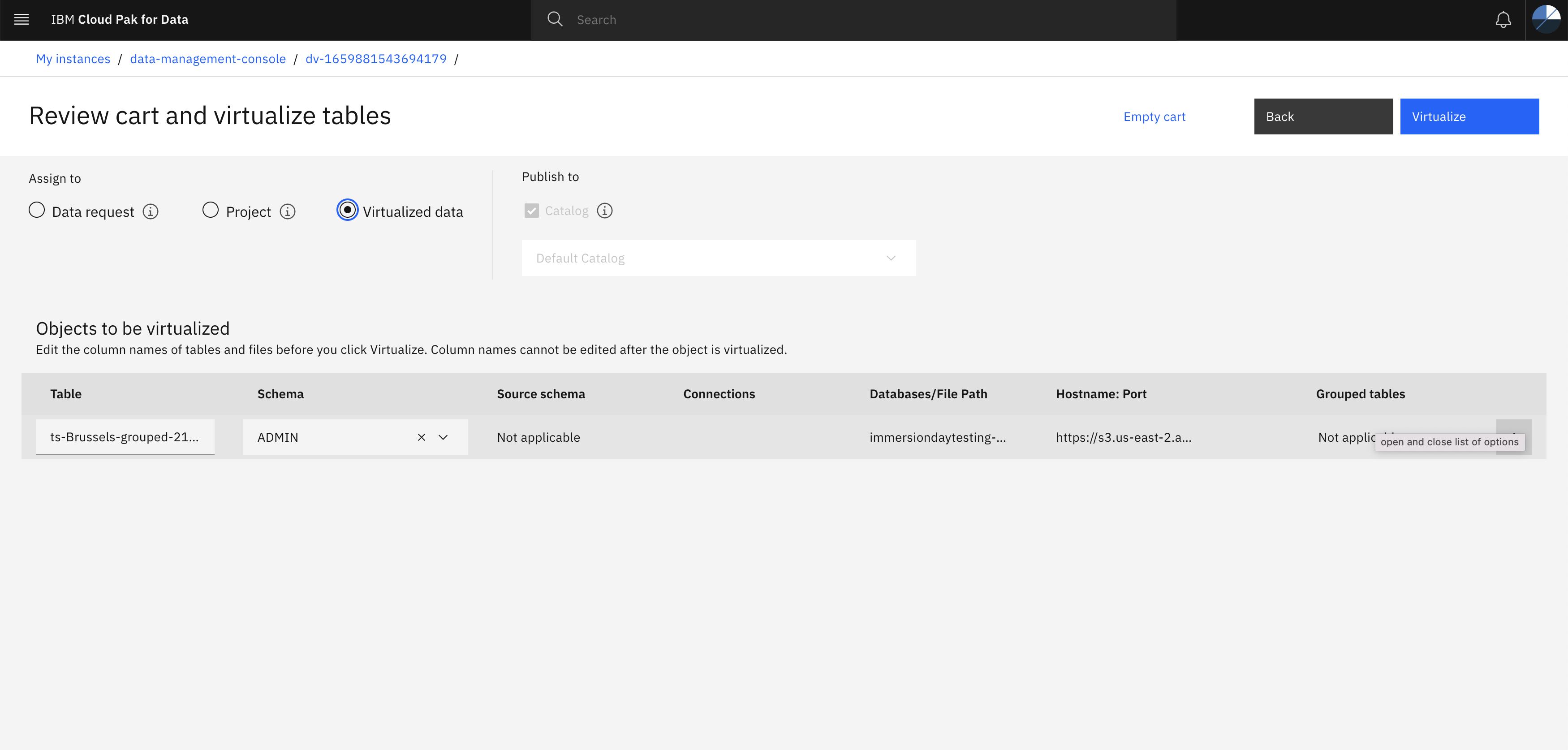 Virtualize Menu
