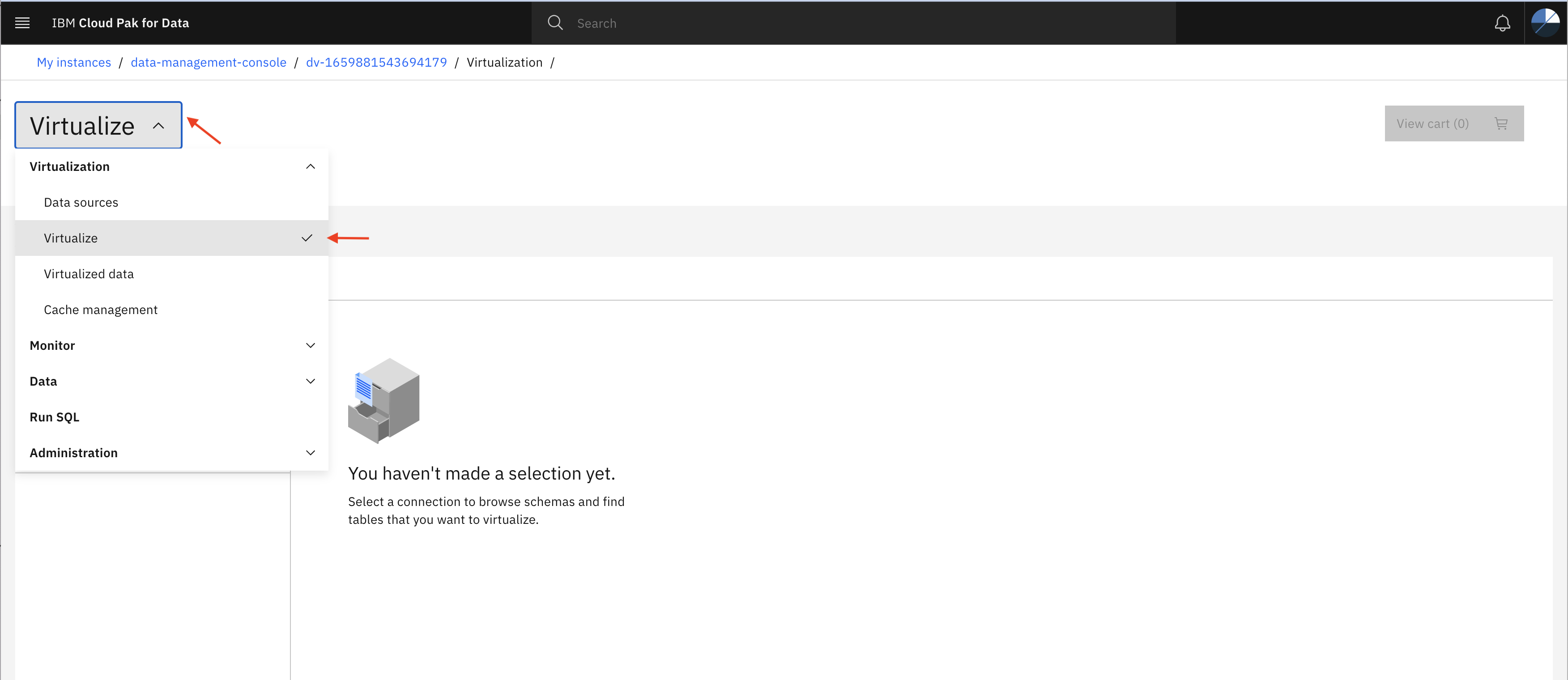Virtualize Menu